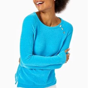 Lilly Pulitzer Pippen Sweater XS Velvet in Ocean Breeze Blue, Like New